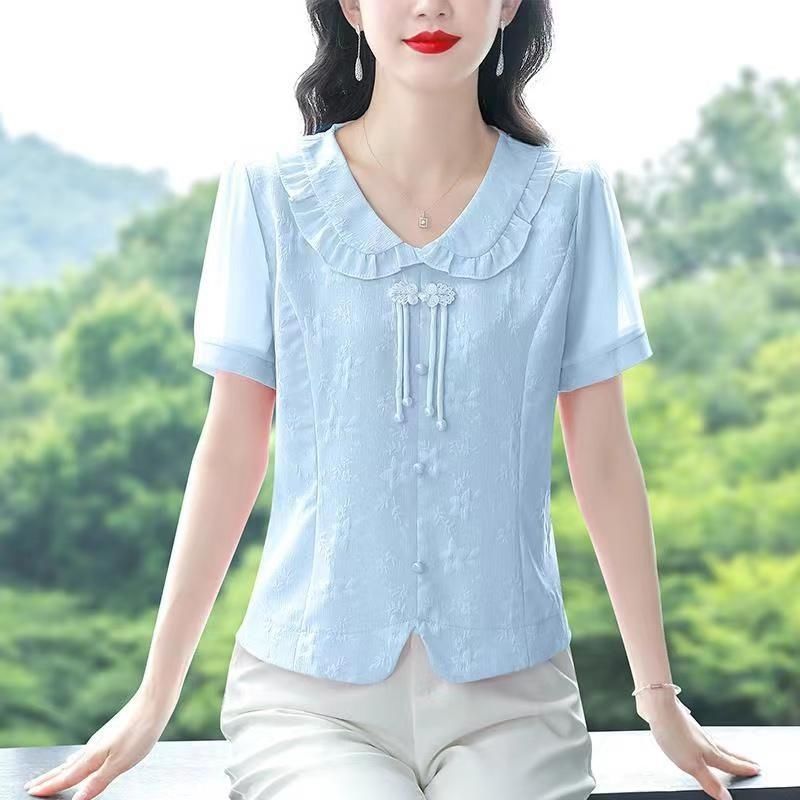 新中式提花襯衫