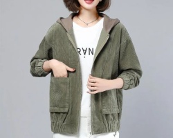 燈芯絨連帽外套